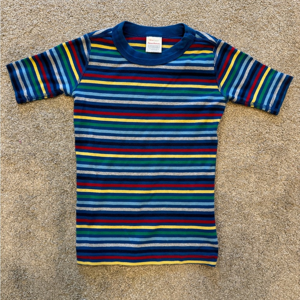 Hanna Andersson Unisex Scoop Neck Multicolored Shirt Top Kids US Size 6-7